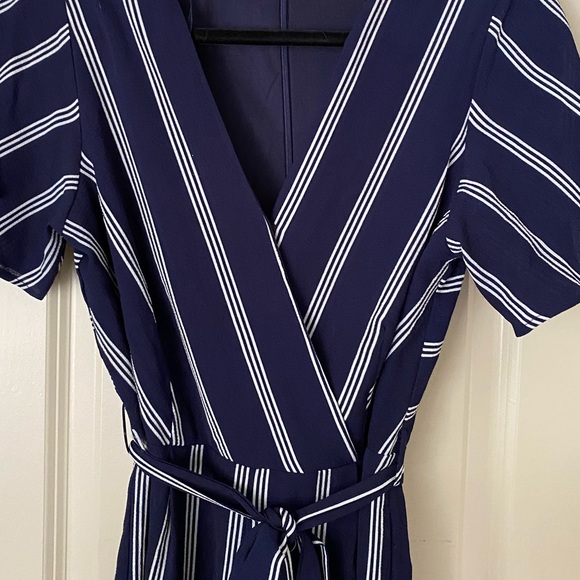 Navy & White Stripped Jumpsuit - Picture 5 of 10